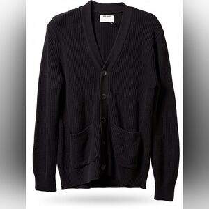 Grandpa Core | Oversized Black Cardigan Sweater